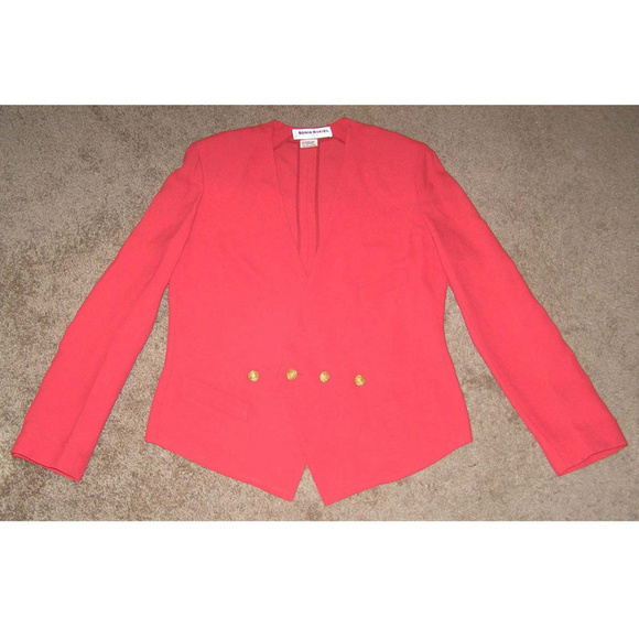 Vintage Sonia Rykiel red blazer size 40 US 8-10 - Picture 5 of 8